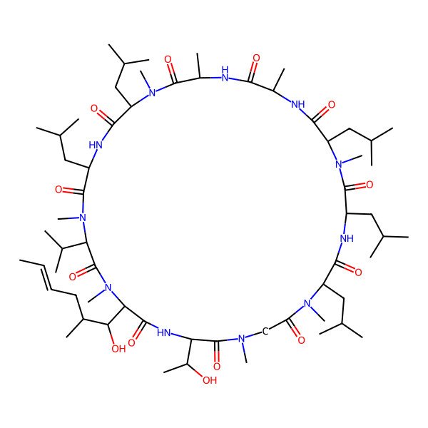 2D Structure of 30-(1-Hydroxyethyl)-33-(1-hydroxy-2-methylhex-4-enyl)-1,4,10,12,15,19,25,28-octamethyl-6,9,18,21,24-pentakis(2-methylpropyl)-3-propan-2-yl-1,4,7,10,13,16,19,22,25,28,31-undecazacyclotritriacontane-2,5,8,11,14,17,20,23,26,29,32-undecone