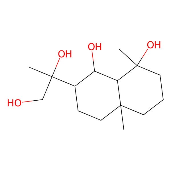 2D Structure of (1S,2R,4aR,8R,8aS)-2-[(2S)-1,2-dihydroxypropan-2-yl]-4a,8-dimethyl-1,2,3,4,5,6,7,8a-octahydronaphthalene-1,8-diol