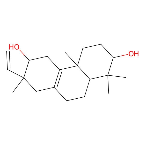 2D Structure of (2R,4aR,6R,7S,10aS)-7-ethenyl-1,1,4a,7-tetramethyl-3,4,5,6,8,9,10,10a-octahydro-2H-phenanthrene-2,6-diol