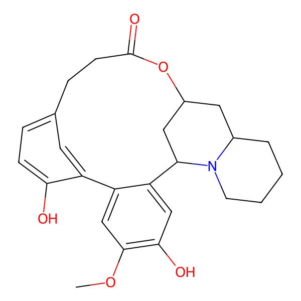 2D Structure of (1S,17S,19R)-4,9-dihydroxy-5-methoxy-16-oxa-24-azapentacyclo[15.7.1.18,12.02,7.019,24]hexacosa-2,4,6,8,10,12(26)-hexaen-15-one