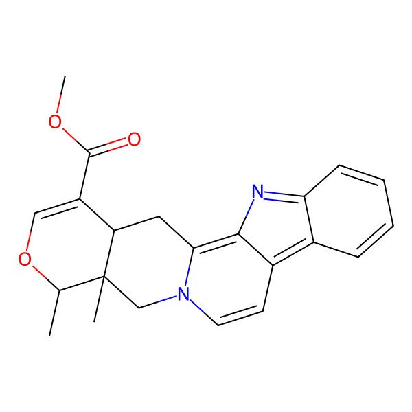2D Structure of methyl (15R,16S,20S)-15,16-dimethyl-17-oxa-3,13-diazapentacyclo[11.8.0.02,10.04,9.015,20]henicosa-1,3,5,7,9,11,18-heptaene-19-carboxylate
