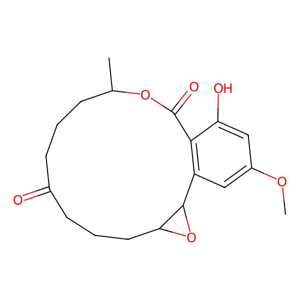 2D Structure of 16-Hydroxy-18-methoxy-12-methyl-3,13-dioxatricyclo[13.4.0.02,4]nonadeca-1(15),16,18-triene-8,14-dione