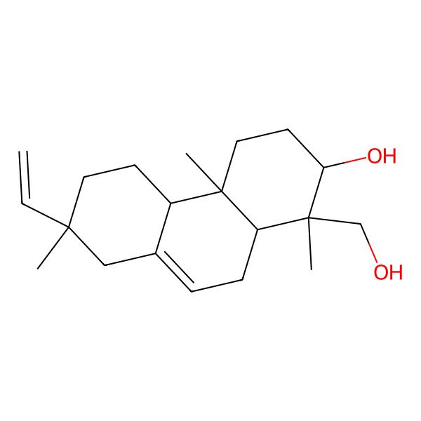 2D Structure of (1R,2S,4aR,4bS,7S,10aR)-7-ethenyl-1-(hydroxymethyl)-1,4a,7-trimethyl-3,4,4b,5,6,8,10,10a-octahydro-2H-phenanthren-2-ol
