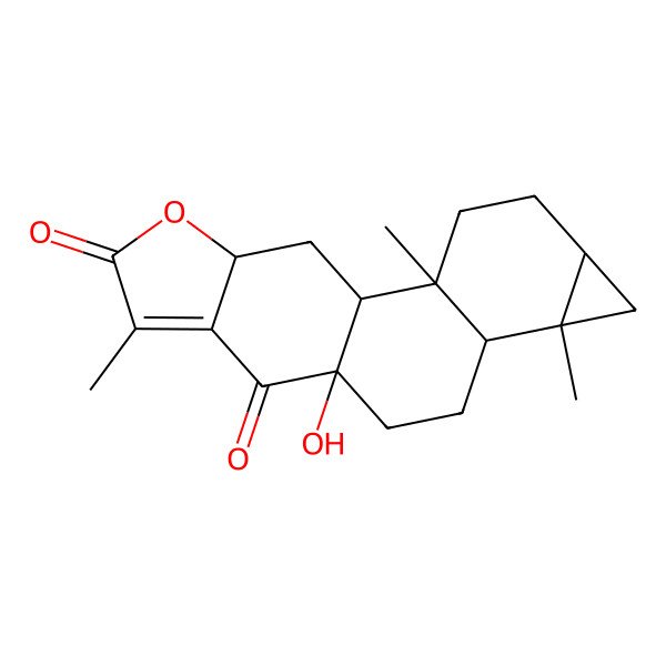 2D Structure of (1S,2R,7S,8R,11S,17R)-11-hydroxy-2,7,14-trimethyl-16-oxapentacyclo[9.7.0.02,8.05,7.013,17]octadec-13-ene-12,15-dione