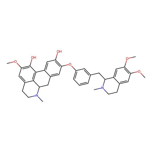 2D Structure of (6aS)-9-[3-[[(1R)-6,7-dimethoxy-2-methyl-3,4-dihydro-1H-isoquinolin-1-yl]methyl]phenoxy]-2-methoxy-6-methyl-5,6,6a,7-tetrahydro-4H-dibenzo[de,g]quinoline-1,10-diol