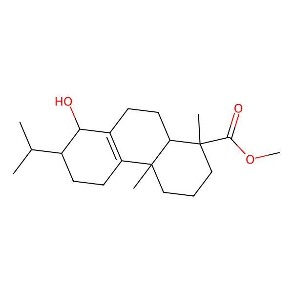 2D Structure of methyl (1R,4aS,7S,8S,10aR)-8-hydroxy-1,4a-dimethyl-7-propan-2-yl-2,3,4,5,6,7,8,9,10,10a-decahydrophenanthrene-1-carboxylate