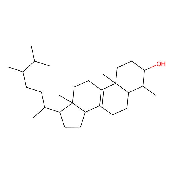 2D Structure of (3S,4S,5S,10S,13R,14R,17R)-17-[(2R,5R)-5,6-dimethylheptan-2-yl]-4,10,13-trimethyl-2,3,4,5,6,7,11,12,14,15,16,17-dodecahydro-1H-cyclopenta[a]phenanthren-3-ol