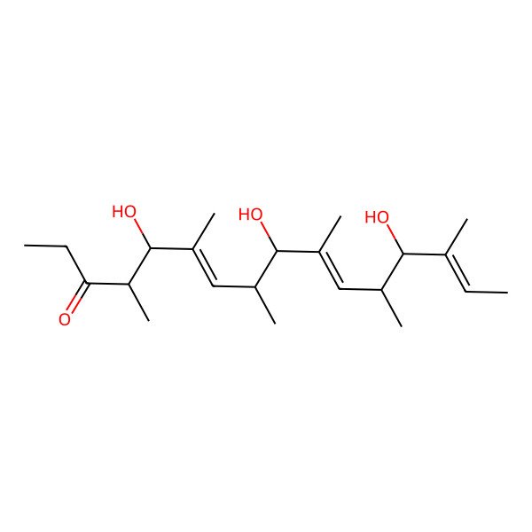 2D Structure of (4R,5S,6E,8S,9S,10E,12S,13S,14E)-5,9,13-trihydroxy-4,6,8,10,12,14-hexamethylhexadeca-6,10,14-trien-3-one