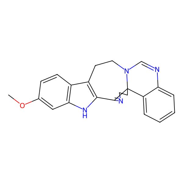 2D Structure of 10-Methoxy-4,7,17,19-tetrazahexacyclo[15.8.0.01,5.06,14.08,13.020,25]pentacosa-4,6(14),8(13),9,11,18,20,22,24-nonaene
