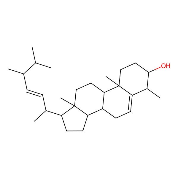 2D Structure of 17-(5,6-dimethylhept-3-en-2-yl)-4,10,13-trimethyl-2,3,4,7,8,9,11,12,14,15,16,17-dodecahydro-1H-cyclopenta[a]phenanthren-3-ol