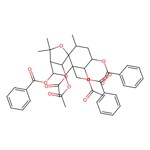 2D Structure of [(1R,2S,4R,5S,6R,7R,8S,9S,12S)-7,12-diacetyloxy-6-(acetyloxymethyl)-5,8-dibenzoyloxy-2,10,10-trimethyl-11-oxatricyclo[7.2.1.01,6]dodecan-4-yl] benzoate