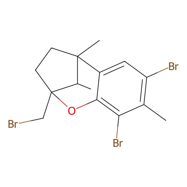 2D Structure of (1R,9S,12R)-4,6-dibromo-9-(bromomethyl)-1,5,12-trimethyl-8-oxatricyclo[7.2.1.02,7]dodeca-2,4,6-triene