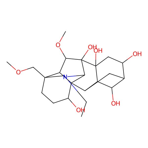 2D Structure of 11-Ethyl-18-methoxy-13-(methoxymethyl)-11-azahexacyclo[7.7.2.12,5.01,10.03,8.013,17]nonadecane-4,6,8,9,16-pentol