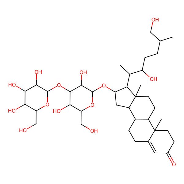 2D Structure of 16-[3,5-Dihydroxy-6-(hydroxymethyl)-4-[3,4,5-trihydroxy-6-(hydroxymethyl)oxan-2-yl]oxyoxan-2-yl]oxy-17-(3,7-dihydroxy-6-methylheptan-2-yl)-10,13-dimethyl-1,2,6,7,8,9,11,12,14,15,16,17-dodecahydrocyclopenta[a]phenanthren-3-one