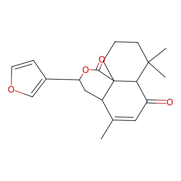 2D Structure of (3R,4aS,7aR,11aR)-3-(furan-3-yl)-5,8,8-trimethyl-4,4a,7a,9,10,11-hexahydro-3H-benzo[i]isochromene-1,7-dione