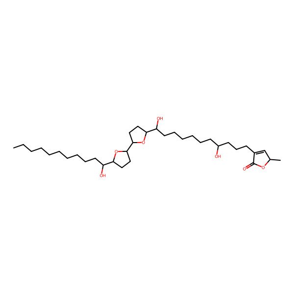 2D Structure of 4-[4,11-dihydroxy-11-[5-[5-(1-hydroxyundecyl)oxolan-2-yl]oxolan-2-yl]undecyl]-2-methyl-2H-furan-5-one