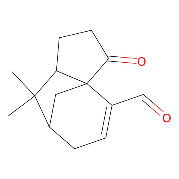 2D Structure of 6,6-Dimethyl-2-oxotricyclo[5.3.1.01,5]undec-9-ene-10-carbaldehyde