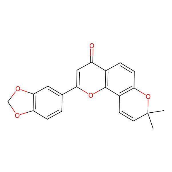 2D Structure of 6'',6''-Dimethyl-3',4'-methylenedioxypyrano[2'',3'':7,8]flavone