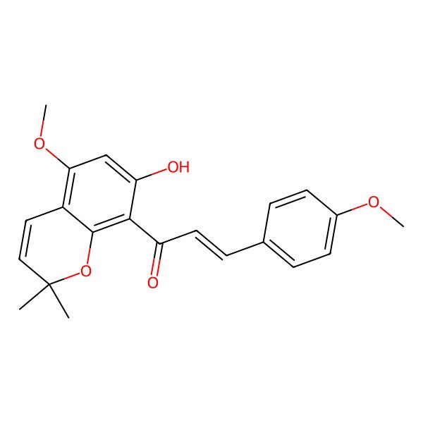 2D Structure of 6'',6''-Dimethylpyrano[2'',3'':6',5']-2'-hydroxy-4,4'-dimethoxychalcone