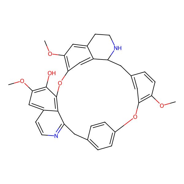 2D Structure of 6,6',12'-Trimethoxy-1,2,3,4-tetradehydrooxyacanthan-7-ol