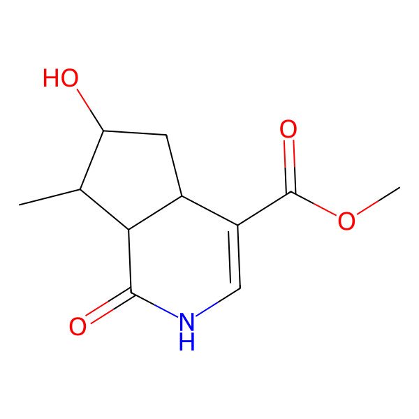 2D Structure of methyl (4aS,6S,7R,7aS)-6-hydroxy-7-methyl-1-oxo-2,4a,5,6,7,7a-hexahydrocyclopenta[c]pyridine-4-carboxylate