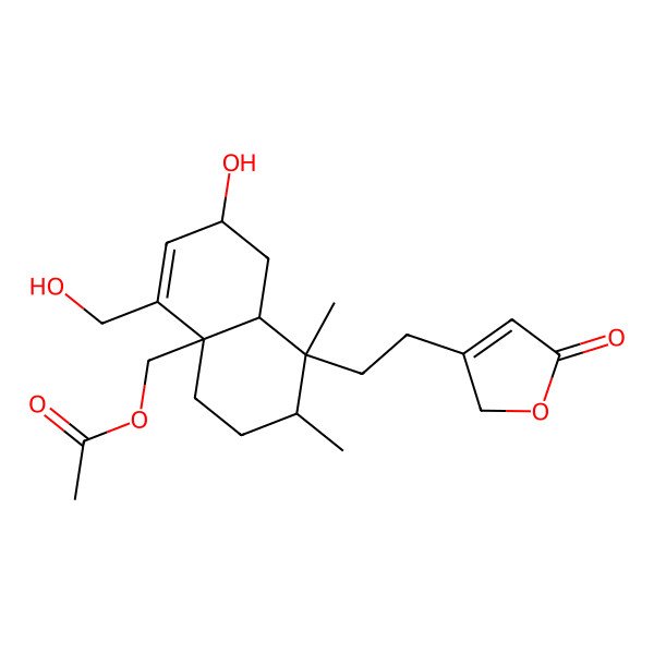 2D Structure of [(2R,4aR,7S,8R,8aS)-2-hydroxy-4-(hydroxymethyl)-7,8-dimethyl-8-[2-(5-oxo-2H-furan-3-yl)ethyl]-1,2,5,6,7,8a-hexahydronaphthalen-4a-yl]methyl acetate