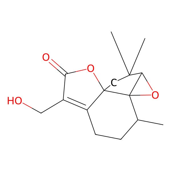 2D Structure of (1S,8R,9R,11S)-4-(hydroxymethyl)-8,12,12-trimethyl-2,10-dioxatetracyclo[7.4.0.01,5.09,11]tridec-4-en-3-one