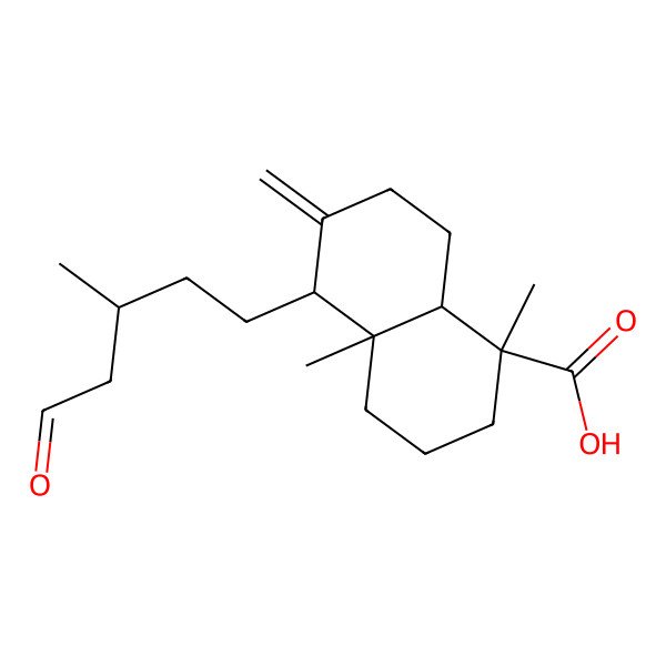 2D Structure of (1R,4aR,5S,8aR)-1,4a-dimethyl-6-methylidene-5-[(3S)-3-methyl-5-oxopentyl]-3,4,5,7,8,8a-hexahydro-2H-naphthalene-1-carboxylic acid