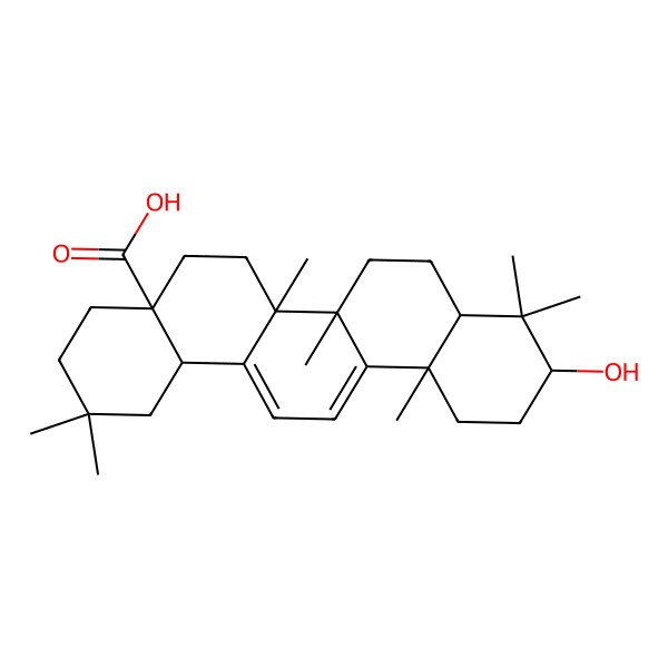 2D Structure of (4aS,6aR,6bS,8aR,10S,12aS,14bR)-10-hydroxy-2,2,6a,6b,9,9,12a-heptamethyl-1,3,4,5,6,7,8,8a,10,11,12,14b-dodecahydropicene-4a-carboxylic acid 2D Structure of (4aS,6aR,6bS,8aR,10S,12aS,14bR)-10-hydroxy-2,2,6a,6b,9,9,12a-heptamethyl-1,3,4,5,6,7,8,8a,10,11,12,14b-dodecahydropicene-4a-carboxylic acid