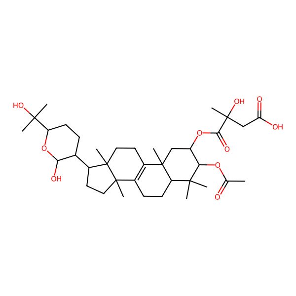 2D Structure of (3S)-4-[[(2R,3R,5R,10S,13R,14R,17R)-3-acetyloxy-17-[(2R,3R,6S)-2-hydroxy-6-(2-hydroxypropan-2-yl)oxan-3-yl]-4,4,10,13,14-pentamethyl-2,3,5,6,7,11,12,15,16,17-decahydro-1H-cyclopenta[a]phenanthren-2-yl]oxy]-3-hydroxy-3-methyl-4-oxobutanoic acid