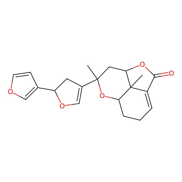 2D Structure of 10-[2-(Furan-3-yl)-2,3-dihydrofuran-4-yl]-10,12-dimethyl-2,9-dioxatricyclo[6.3.1.04,12]dodec-4-en-3-one