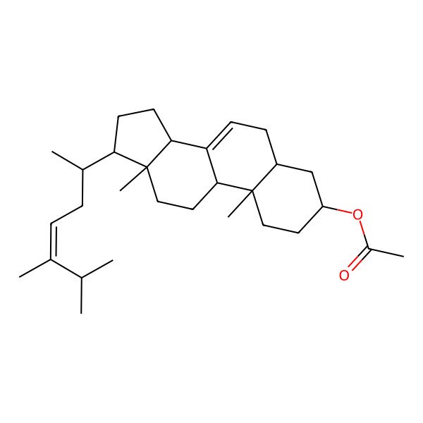 2D Structure of [(3S,5S,9R,10S,13R,14R,17R)-17-[(E,2R)-5,6-dimethylhept-4-en-2-yl]-10,13-dimethyl-2,3,4,5,6,9,11,12,14,15,16,17-dodecahydro-1H-cyclopenta[a]phenanthren-3-yl] acetate