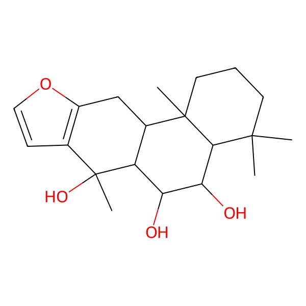 2D Structure of (4aS,5R,6R,6aS,7S,11aS,11bR)-4,4,7,11b-tetramethyl-2,3,4a,5,6,6a,11,11a-octahydro-1H-naphtho[2,1-f][1]benzofuran-5,6,7-triol
