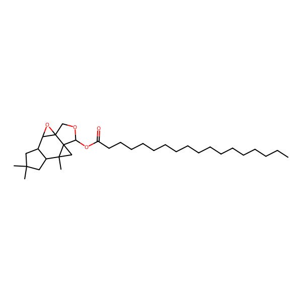 2D Structure of (6,6,9-Trimethyl-2,13-dioxapentacyclo[9.3.0.01,3.04,8.09,11]tetradecan-12-yl) octadecanoate
