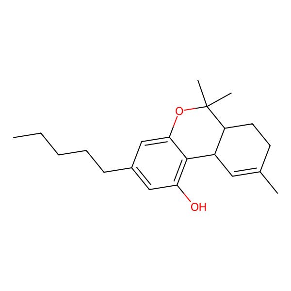2D Structure of 6,6,9-Trimethyl-3-pentyl-6a,7,8,10a-tetrahydrobenzo[c]chromen-1-ol