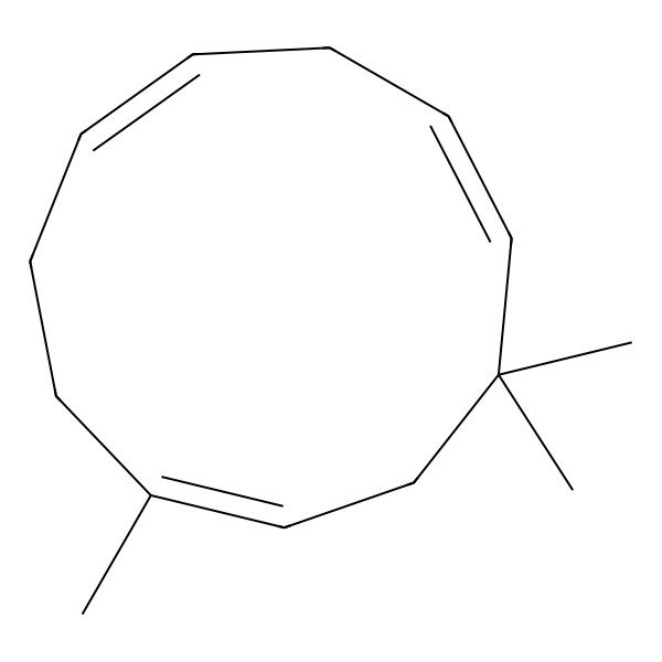 2D Structure of 6,6,9-Trimethylcycloundeca-1,4,8-triene