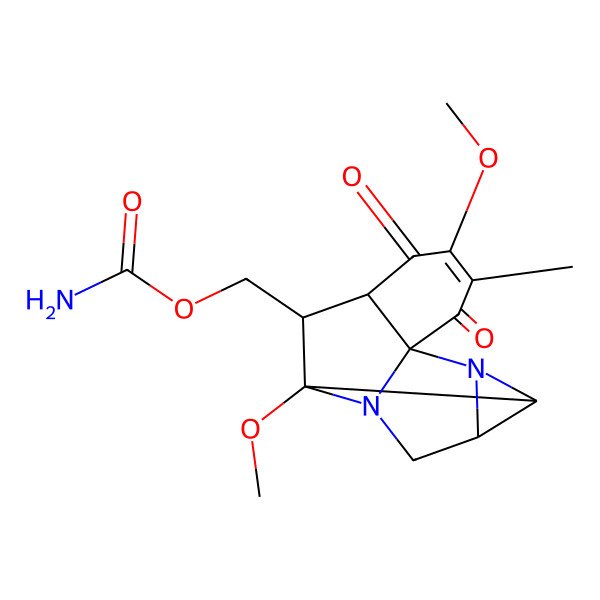 2D Structure of [(1S,3S,4S,7R,8S,9R)-7,11-dimethoxy-12-methyl-10,13-dioxo-2,6-diazapentacyclo[7.4.0.01,6.02,4.03,7]tridec-11-en-8-yl]methyl carbamate