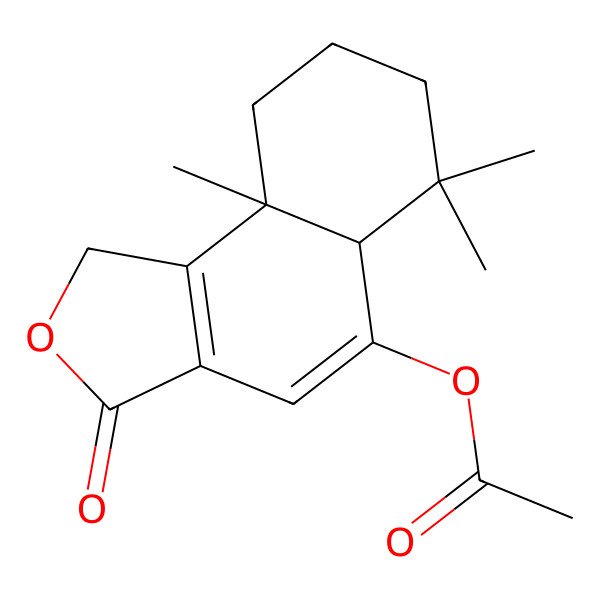 2D Structure of (6,6,9a-trimethyl-3-oxo-5a,7,8,9-tetrahydro-1H-benzo[e][2]benzofuran-5-yl) acetate