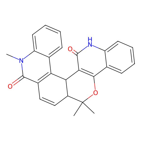 2D Structure of (1R,14R)-9,15,15-trimethyl-16-oxa-9,24-diazahexacyclo[12.12.0.02,11.03,8.017,26.018,23]hexacosa-2(11),3,5,7,12,17(26),18,20,22-nonaene-10,25-dione