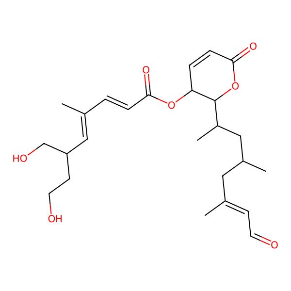 2D Structure of [2-(4,6-Dimethyl-8-oxooct-6-en-2-yl)-6-oxo-2,3-dihydropyran-3-yl] 8-hydroxy-6-(hydroxymethyl)-4-methylocta-2,4-dienoate