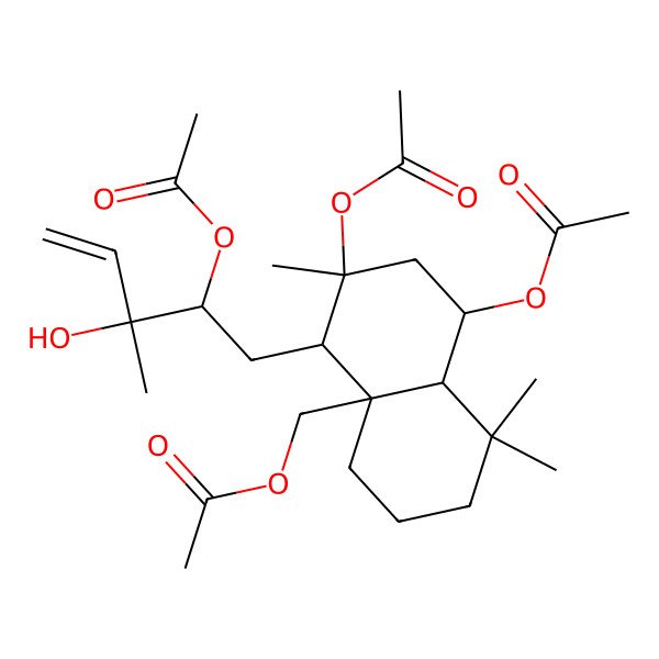 2D Structure of [(1R,3R,4R,4aR,8aS)-1,3-diacetyloxy-4-[(2R,3S)-2-acetyloxy-3-hydroxy-3-methylpent-4-enyl]-3,8,8-trimethyl-2,4,5,6,7,8a-hexahydro-1H-naphthalen-4a-yl]methyl acetate
