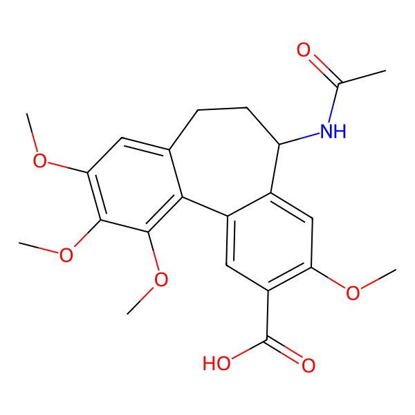 2D Structure of (8S)-8-acetamido-5,13,14,15-tetramethoxytricyclo[9.4.0.02,7]pentadeca-1(15),2,4,6,11,13-hexaene-4-carboxylic acid