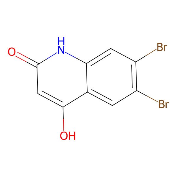 2D Structure of 6,7-dibromo-4-hydroxy-1H-quinolin-2-one