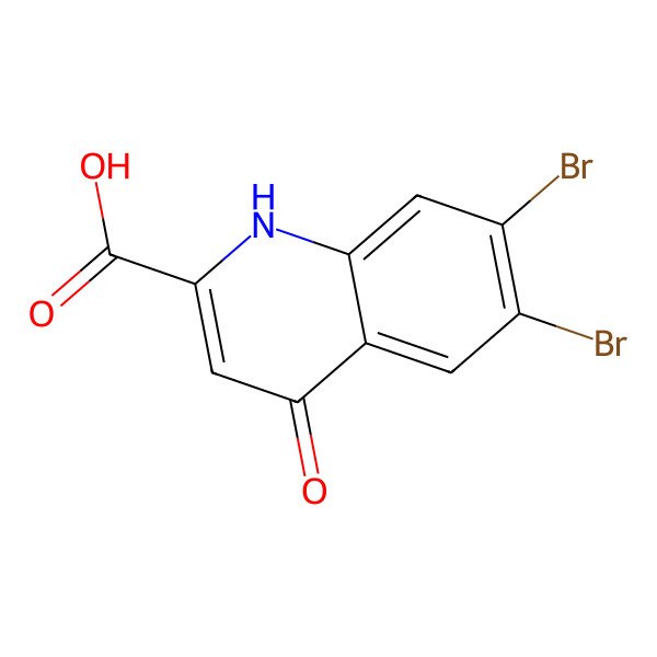2D Structure of 6,7-dibromo-4-oxo-1H-quinoline-2-carboxylic acid