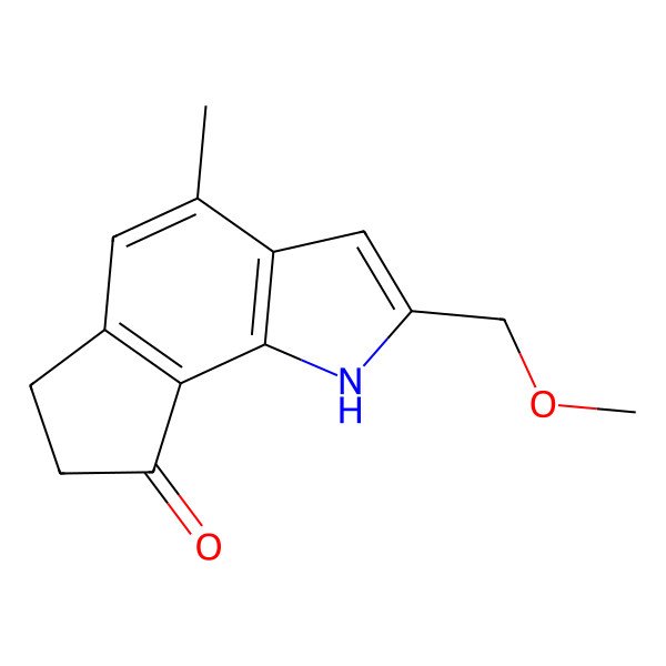 2D Structure of 6,7-Dihydro-2-(methoxymethyl)-4-methylcyclopent[g]indol-8(1H)-one