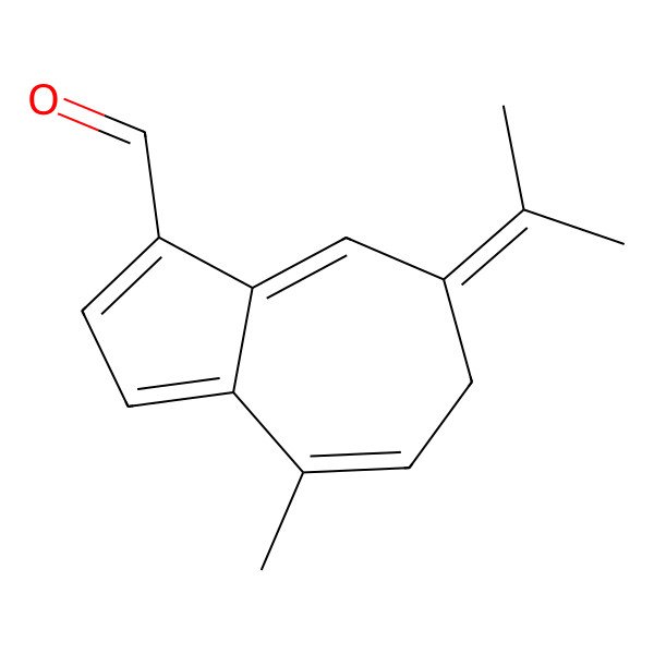 2D Structure of 6,7-Dihydro-4-methyl-7-(1-methylethylidene)-1-azulenecarboxaldehyde