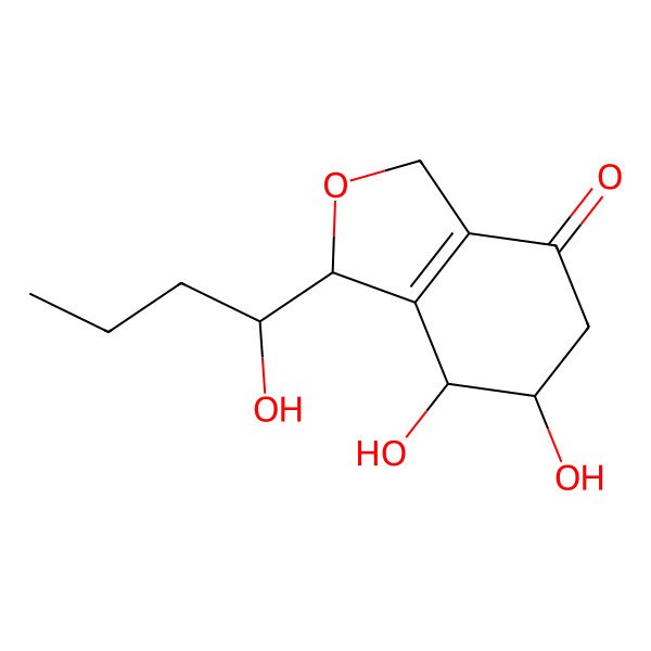 2D Structure of 6,7-dihydroxy-1-(1-hydroxybutyl)-3,5,6,7-tetrahydro-1H-2-benzofuran-4-one