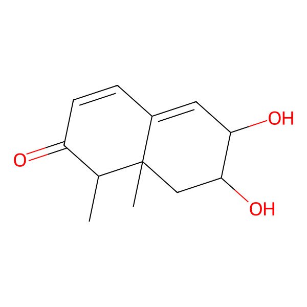 2D Structure of 6,7-Dihydroxy-1,8a-dimethyl-1,6,7,8-tetrahydronaphthalen-2-one
