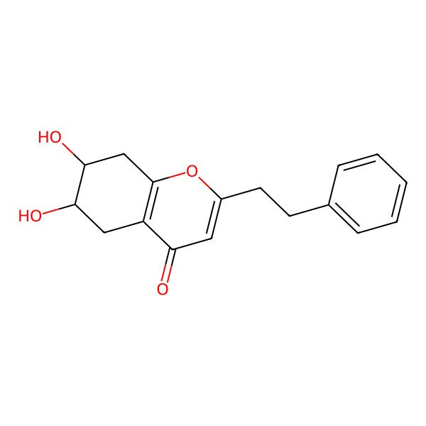 2D Structure of 6,7-Dihydroxy-2-(2-phenylethyl)-5,6,7,8-tetrahydrochromen-4-one