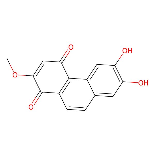 2D Structure of 6,7-Dihydroxy-2-methoxy-1,4-phenanthrenedione